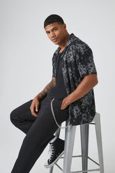 Forever 21 Men's Rayon Floral Print Shirt Black/White