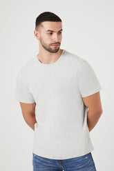 Forever 21 Men's Cotton-Blend Crew T-Shirt Heather Grey