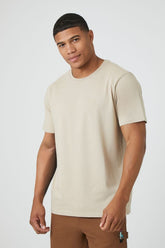 Forever 21 Men's Cotton Short-Sleeve Crew T-Shirt Taupe