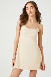 Forever 21 Women's Cami Fit & Flare Mini Spring/Summer Dress Oatmeal