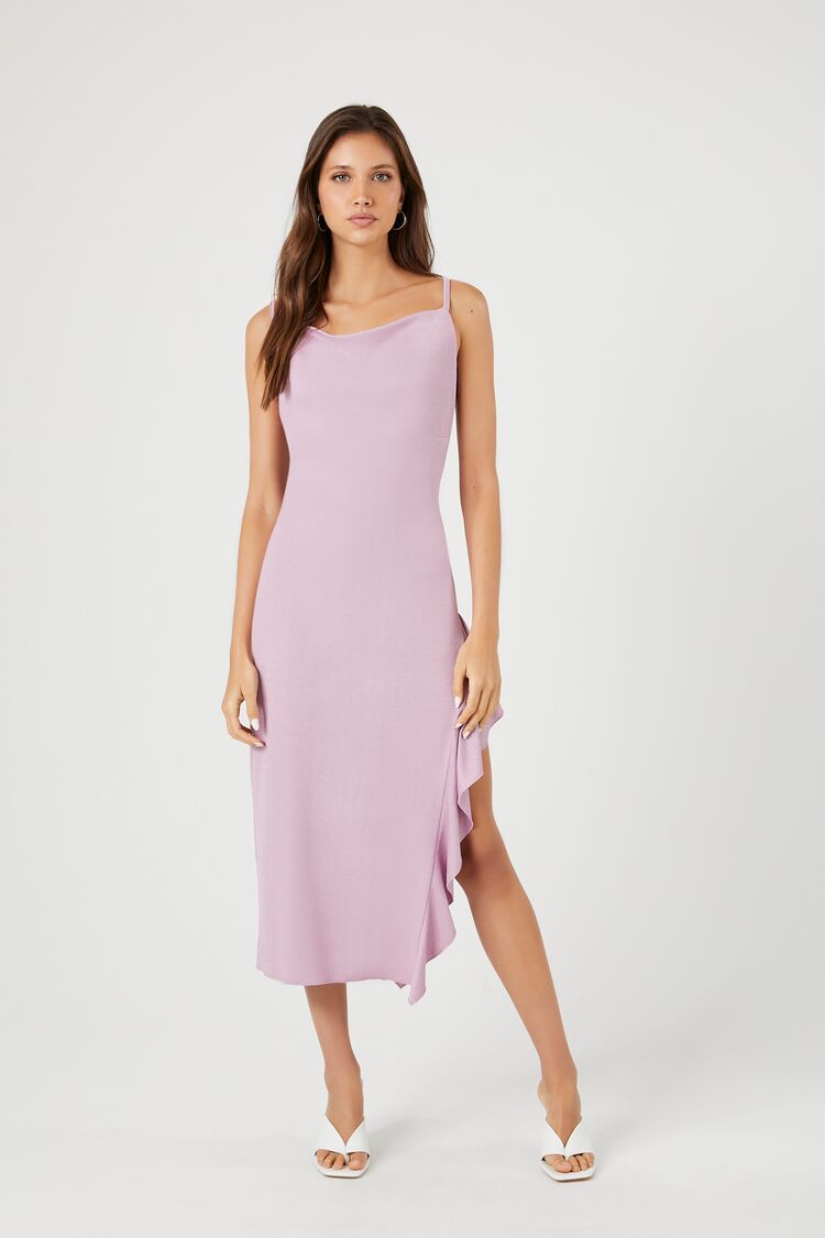 Forever 21 Women's Asymmetrical Cowl Midi Dress Sugarplum