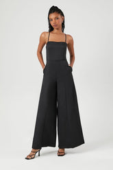 Forever 21 Women's Wide-Leg Cami Jumpsuit Black