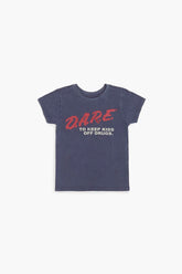 Forever 21 Girls DARE Graphic T-Shirt (Kids) Navy/Multi