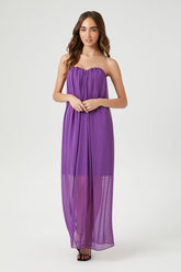 Forever 21 Women's Chiffon Sweetheart Maxi Long Dress Orchid