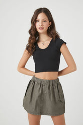 Forever 21 Women's Cargo Mini Skirt Charcoal