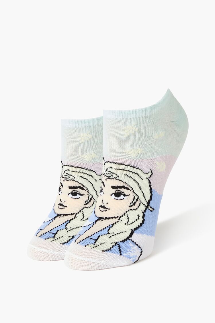 Forever 21 Women's Frozen Elsa Ankle Socks Blue/Multi