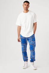 Forever 21 Men's Paisley Print Joggers Blue/Multi