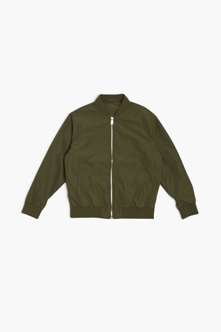 Forever 21 Kids Bomber Jacket (Girls + Boys) Olive