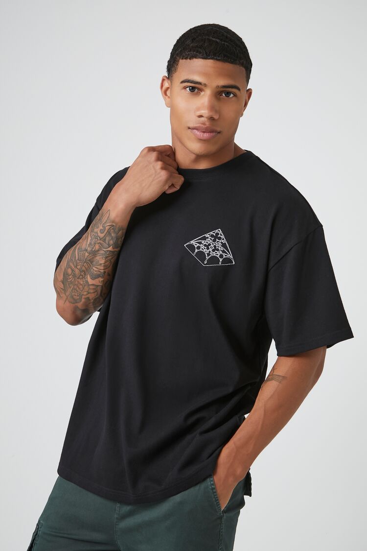 Forever 21 Men's Castle Core Graphic T-Shirt Black/White