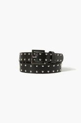 Forever 21 Girls Studded Faux Leather/Pleather Belt (Kids) Black/Silver