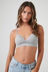 Forever 21 Women's Seamless Ruched Bralette Heather Grey