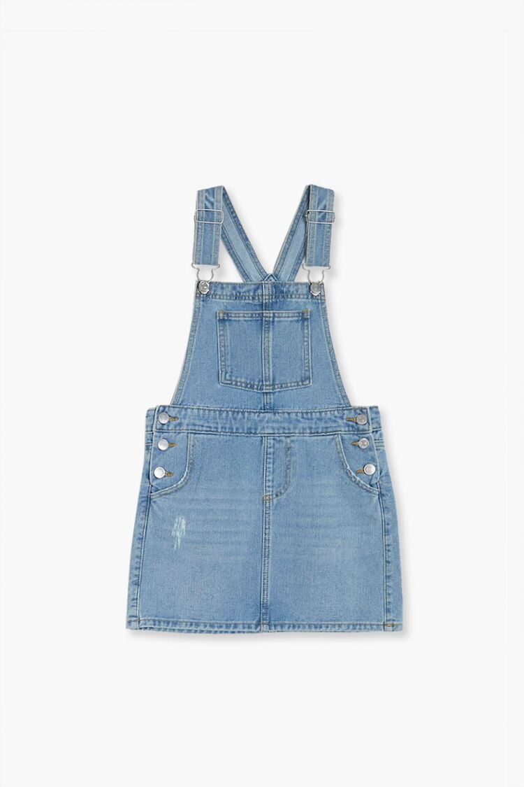 Forever 21 Girls Denim Overall Spring/Summer Dress (Kids) Light Denim