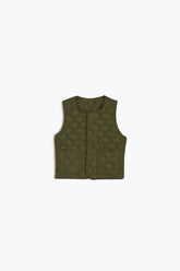 Forever 21 Kids Quilted Vest (Girls + Boys) Olive