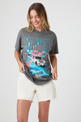 Forever 21 Women's NASCAR Racing Graphic T-Shirt Charcoal/Multi