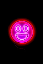 Forever 21 Women's Happy Face Neon Light Purple/Multi