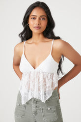 Forever 21 Women's Plunging Lace Cami White