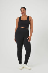 Forever 21 Plus Women's Seamless High-Rise Leggings Black