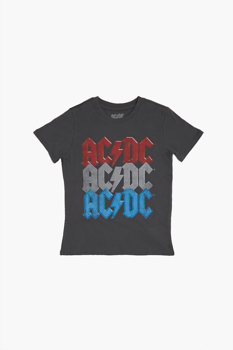 Forever 21 Girls ACDC Graphic T-Shirt (Kids) Charcoal/Multi