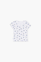 Forever 21 Girls Floral Print Henley T-Shirt (Kids) White/Multi