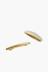 Forever 21 Women's Oval Barrette Hair Clip Set Gold