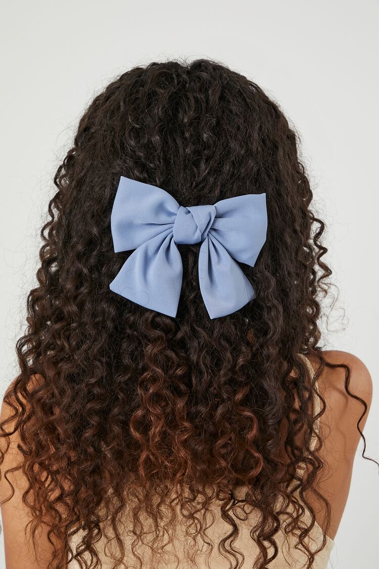 Forever 21 Women's Bow Hair Barrette Blue