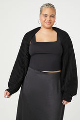 Forever 21 Knit Plus Women's Cropped Shrug Sweater Black