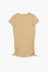 Forever 21 Girls Ruched T-Shirt Dress (Kids) Tan