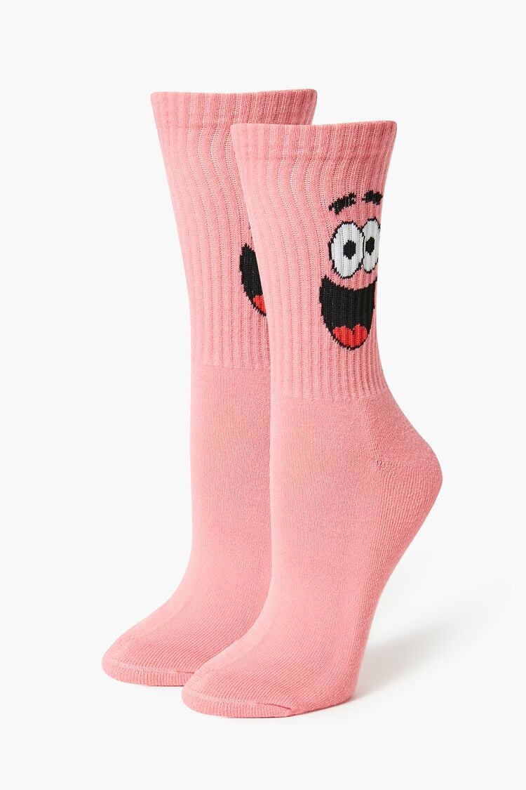 Forever 21 Women's Patrick Star Crew Socks Pink/Multi