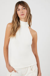 Forever 21 Women's Turtleneck Tank Top Cream