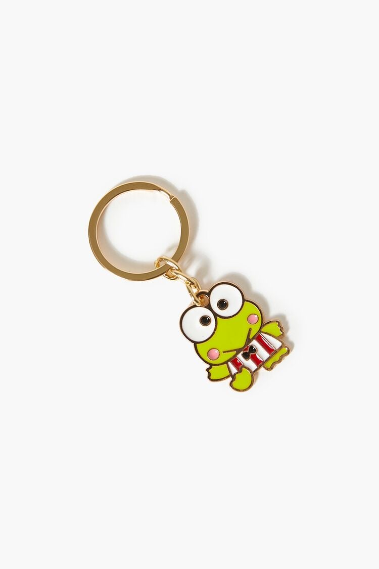 Forever 21 Women's Keroppi Metal Keychain Green/Gold