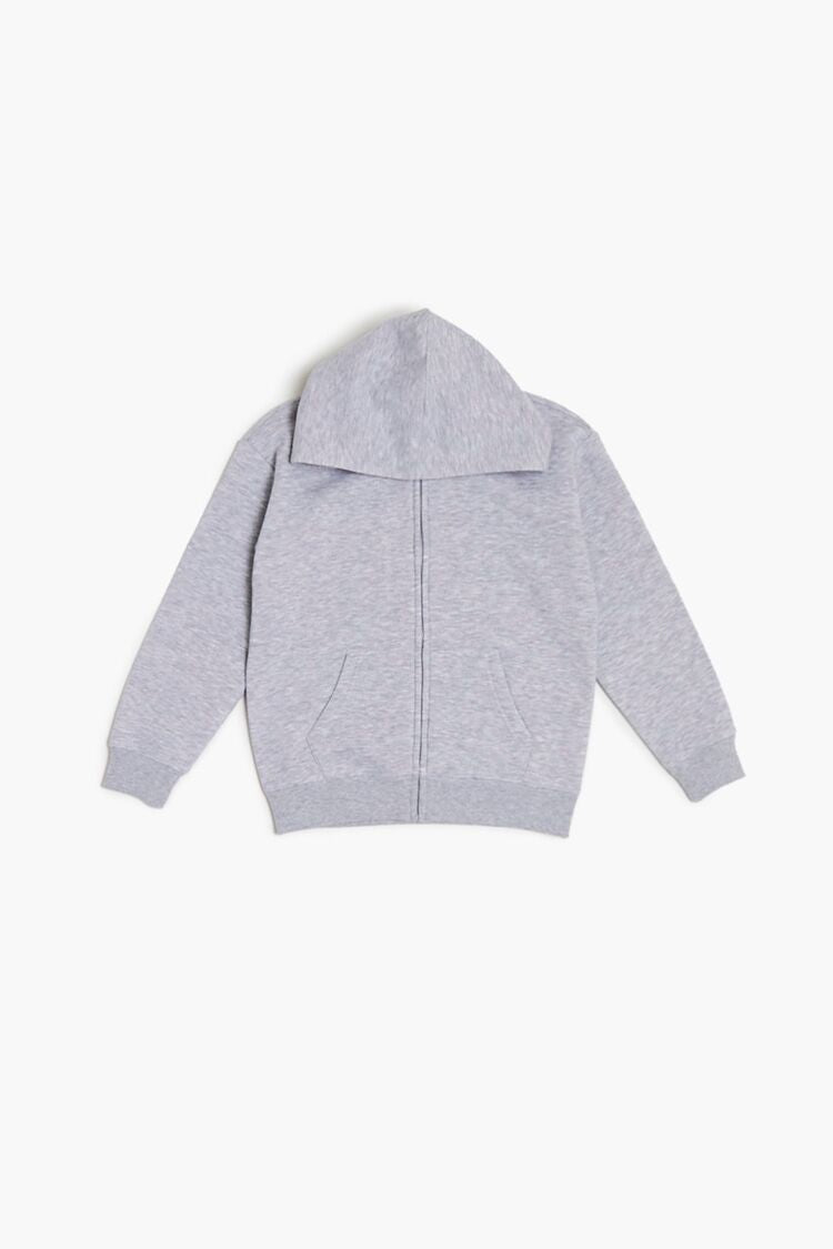 Forever 21 Kids Fleece Heathered Hoodie Sweatshirt (Girls + Boys) Heather Grey