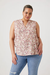 Forever 21 Plus Women's Floral Print Top Pink/Multi