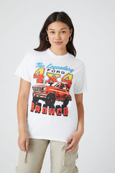 Forever 21 Women's Ford Bronco Oversized Graphic T-Shirt White/Multi