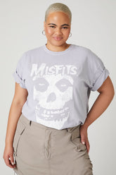 Forever 21 Plus Women's Misfits Graphic T-Shirt Purple/Multi