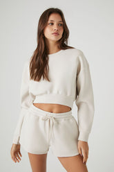 Forever 21 Women's Cropped Drop-Sleeve Pullover Birch