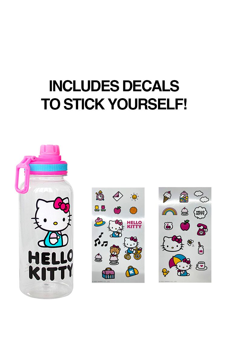 Forever 21 Women's Hello Kitty Bottle & Sticker Set Pink/Multi