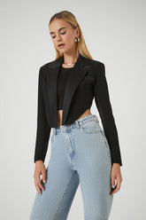 Forever 21 Women's Cropped High-Low Blazer Black