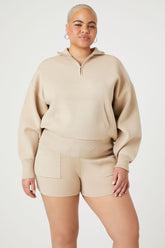 Forever 21 Plus Women's Sweater-Knit Shorts Taupe