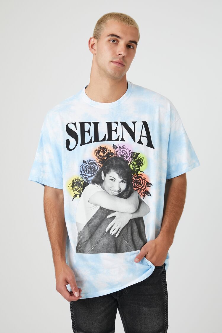 Forever 21 Men's Tie-Dye Selena Graphic T-Shirt Blue/Multi