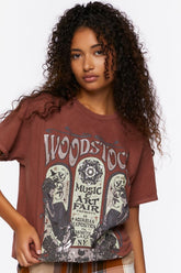 Forever 21 Women's Woodstock Graphic T-Shirt Rust/Multi