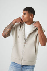 Forever 21 Men's Sweater-Knit Hooded Vest Taupe