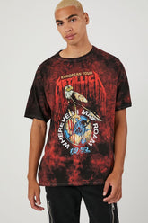 Forever 21 Men's Tie-Dye Metallica Graphic T-Shirt Black/Red