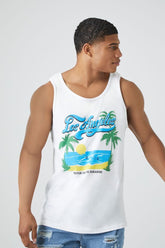 Forever 21 Men's Los Angeles Graphic Tank Top White/Multi