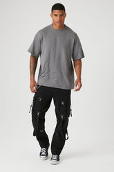 Forever 21 Men's Utility Wallet Chain Cargo Pants Black