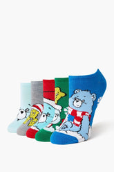 Forever 21 Women's Christmas Care Bears Ankle Socks Set Green/Multi