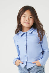 Forever 21 Girls Long-Sleeve Shirt (Kids) Blue