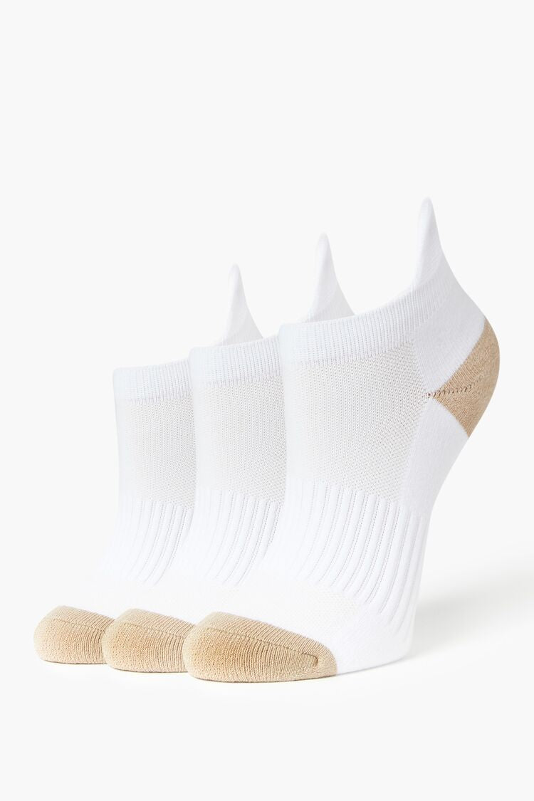 Forever 21 Women's Ankle Socks Set White/Tan