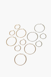 Forever 21 Women's Smooth Hoop Earring Set Gold/Silver