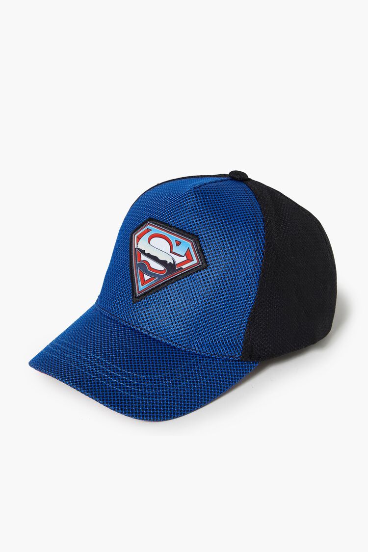 Forever 21 Kids Superman Baseball Cap (Girls + Boys) Blue/Black