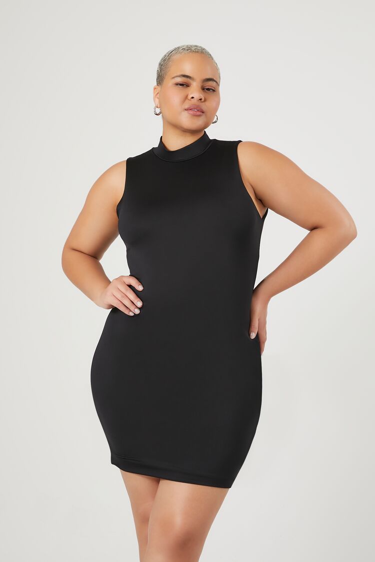 Forever 21 Plus Women's Seamless Mini Dress Black